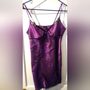 APT9 Lingerie Purple W/ Black Lace Trim Size Medium